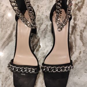 Mix No. 6 Black Heels with Silver Chain